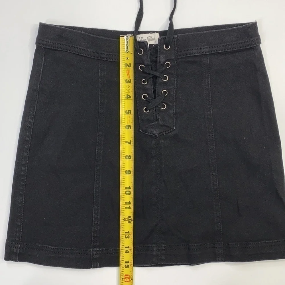 Others Follow Black Lace Up Mini Skirt Size Small